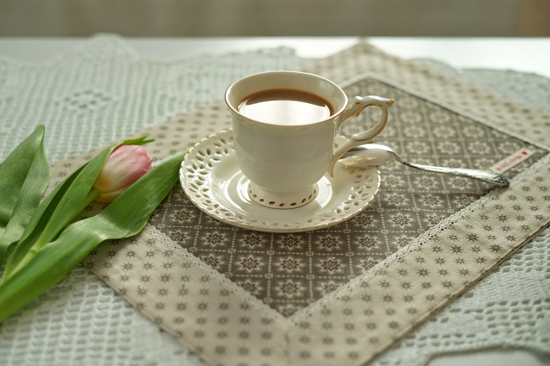 indoors, table, cofee, tea cup, coffee, aroma, cappuccino, 5K, business, focus on foreground, morning, place mat, freshness, work, newspaper, coffee - drink