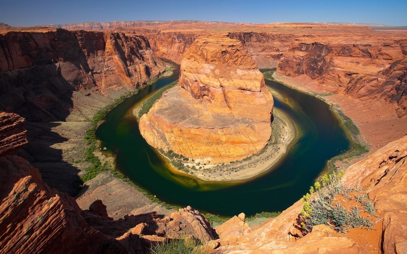 tranquility, climate, landscape, Horseshoe Bend, rock - object, eroded, no people, arid climate, idyllic, travel, physical geography, formation, non-urban scene