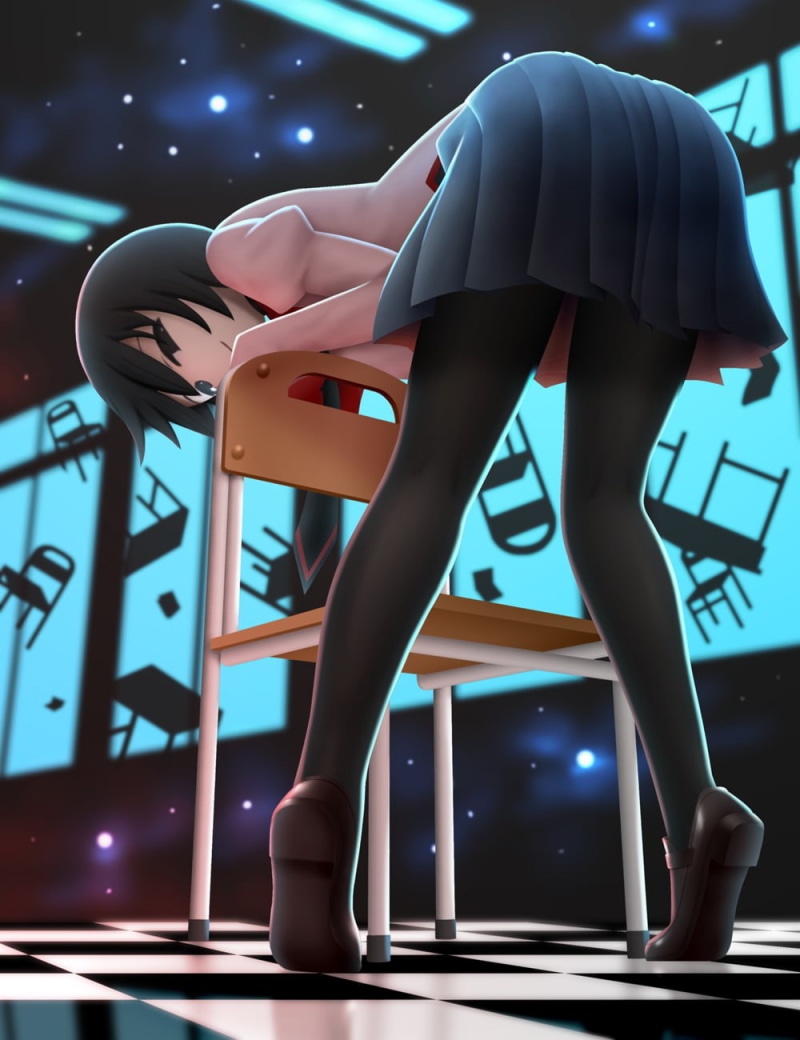 human leg, women, human limb, adult, bending, vitality, lifestyles, shoe, one person, 720P, real people, Monogatari Series, young women, leisure activity