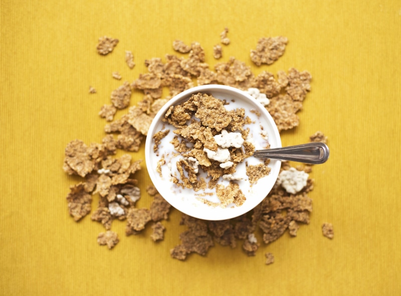 food layout, caffeine, meal, food, oats - food, studio shot, flat, minimal food, granola, milk, breakfast, photography, yellow, kitchen utensil, cereals