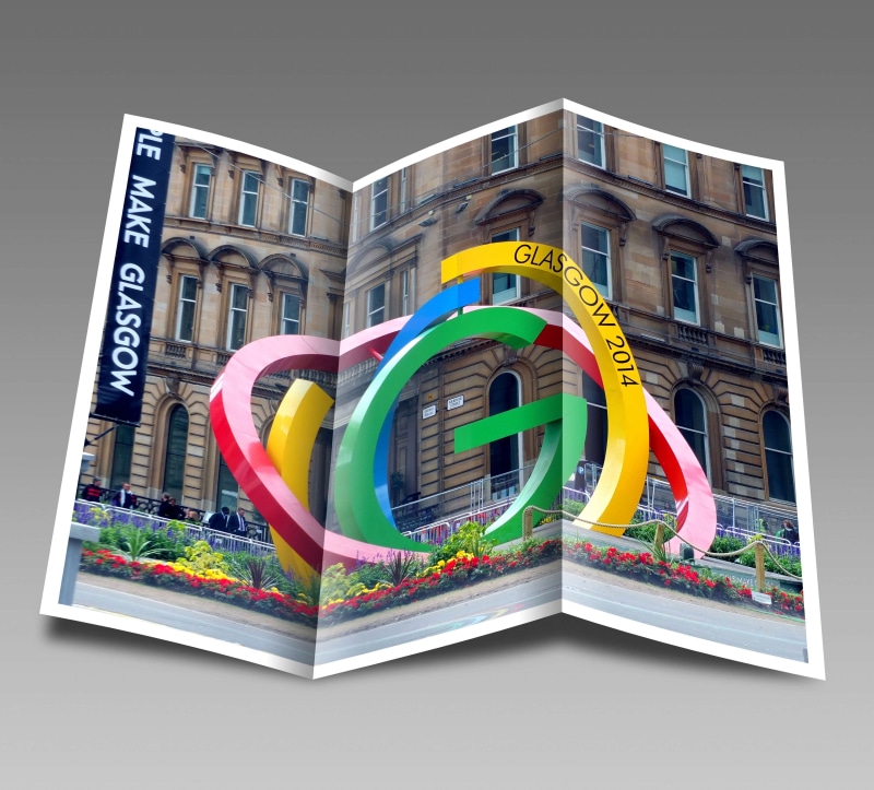 sport, leaflet, booklet, scotland, pamphlet, logo, advertising, 4K, marketing, commonwealth games, glasgow