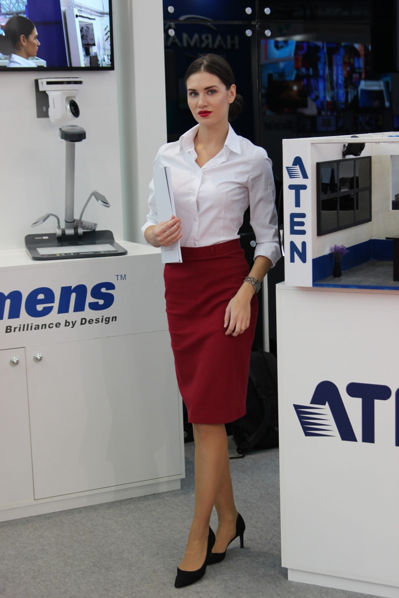stendistki, work, leaflets, girl, occupation, directories, expocentre, model, indoors, portrait, clothing, business, standing, real people, fashion, looking at camera