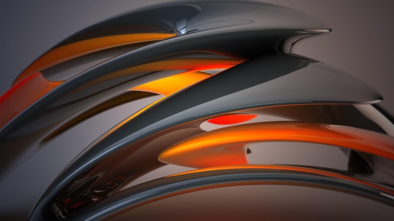 abstract, studio shot, 4k, motor vehicle, black color, indoors, smooth, pattern, gray, no people, land vehicle, 1080P, orange, creativity, still life