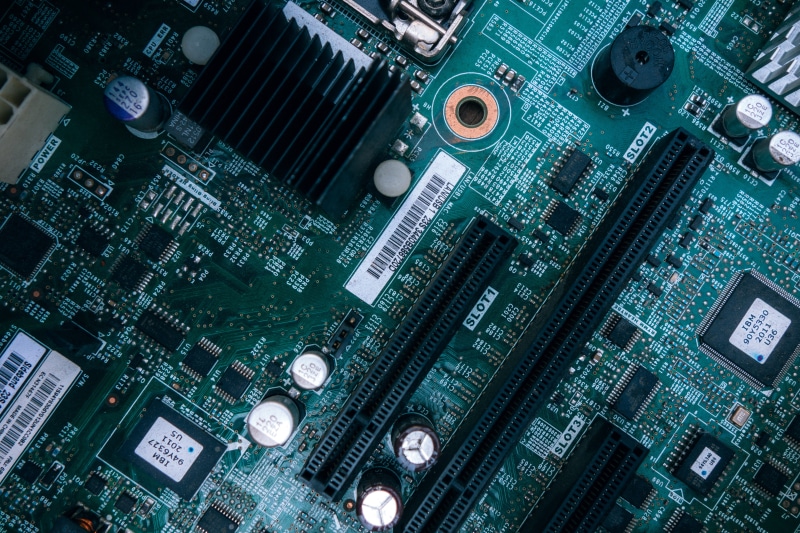 microchip, no people, green, computer equipment, computer, green color, components, computer chip, black, technology, electronics industry, high angle view