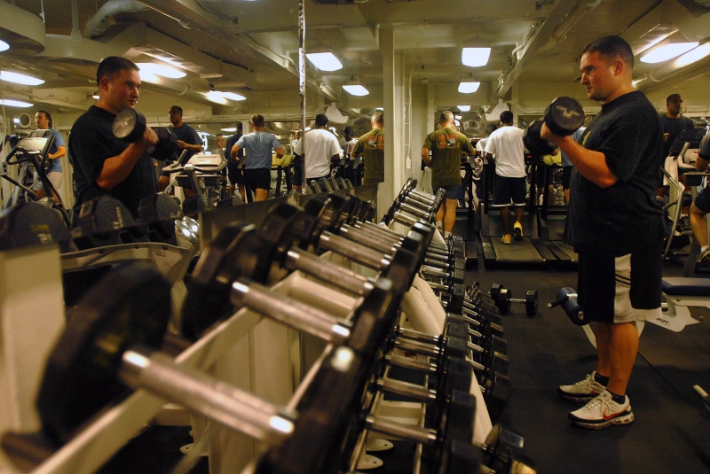 people, sports, technology, olympic lifting platform, to strengthen, gym room, sweating, burn calories, sporty, elliptical bike, men, occupation, physical condition