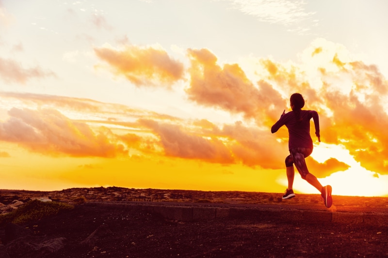 sunset, 4K, jogging, fitness, running