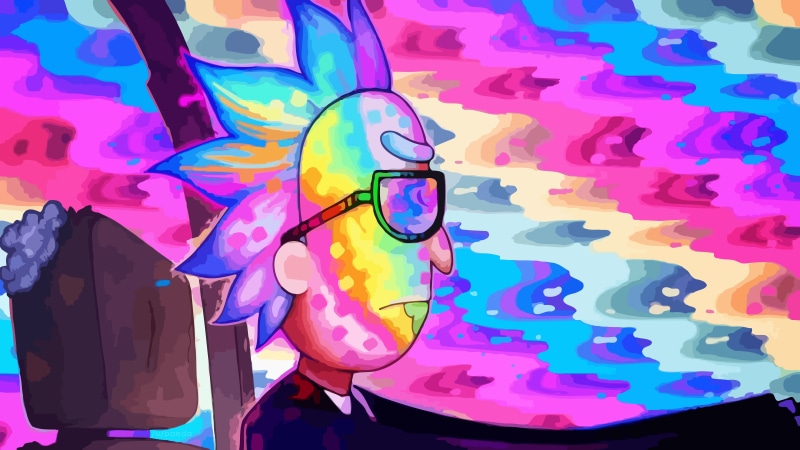 rainbows, Vector graphics, Run for Jewels, car, 8K, Rick And Morty