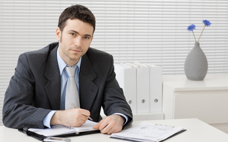 beautiful, one person, business person, businessman, paper, business, suit, corporate business, desk, 1080P, men, males, table, sitting, indoors, financial advisor