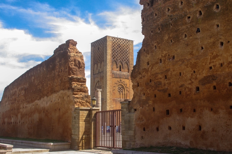 couscous, the past, sky, archaeology, low angle view, old, 2K, monument to the tower of hassan, day, no people, cloud - sky, architecture, city of rabat in morocco