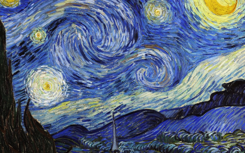 paint, weathered, textured, van, art and craft, blue, art, classic, no people, close-up, wood - material, gogh, day, vincent, paintings, night, abstract