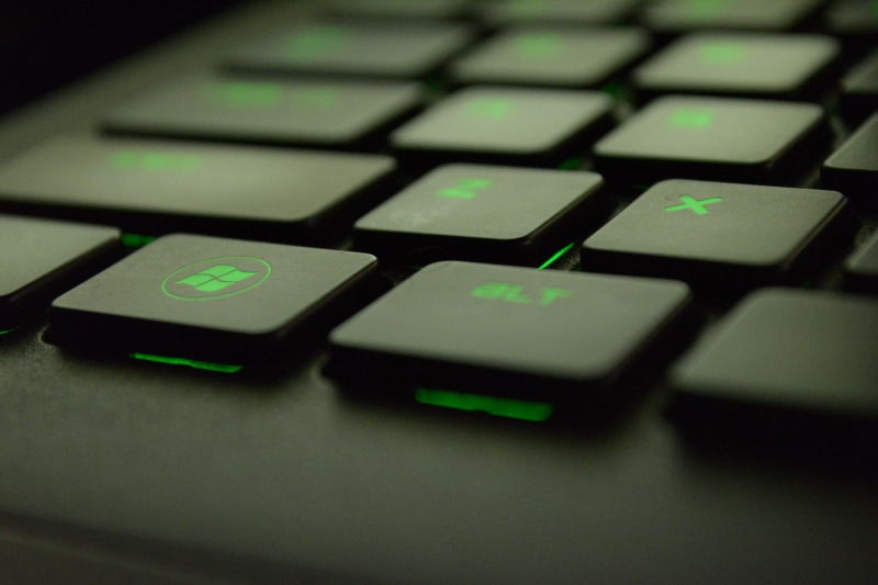 laptop, 5K, gaming pictures, gaming setup, finance, push button, selective focus, computer equipment, computer key, no people, technology, gaming keyboard