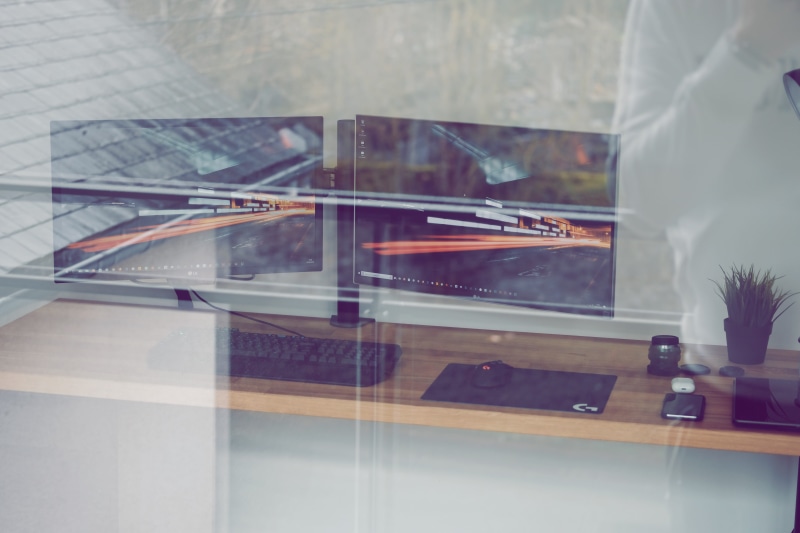 close-up, gaming, desktop, no people, transparent, communication, fujifilm, table, selective focus, container, ikea, logitech, wood, 5K, store, reflection