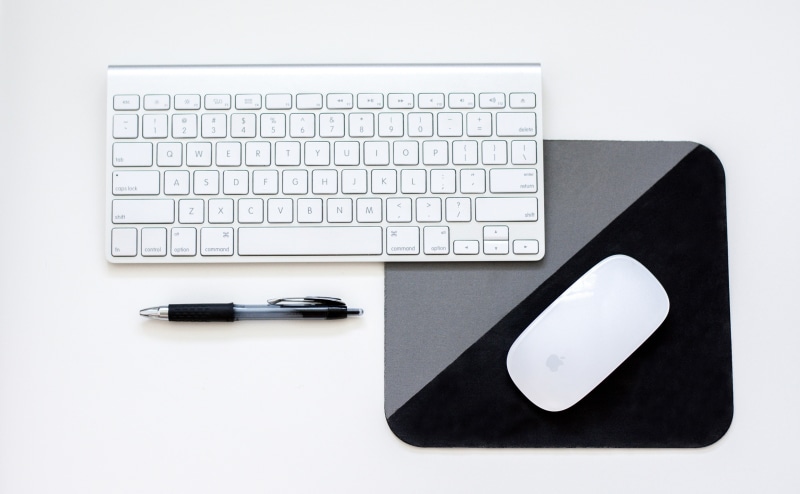 still life, Keyboard, directly above, business, topview, computer keyboard, Computers, White, 4K, wireless technology, Apple, computer part, note pad