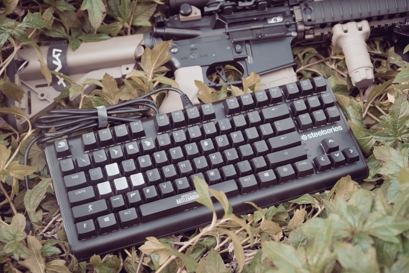 pubg, weapon, 5K, gaming keyboard, close-up, technology, abandoned, playerunknowns battlegrounds, run-down, electrical equipment, no people, obsolete