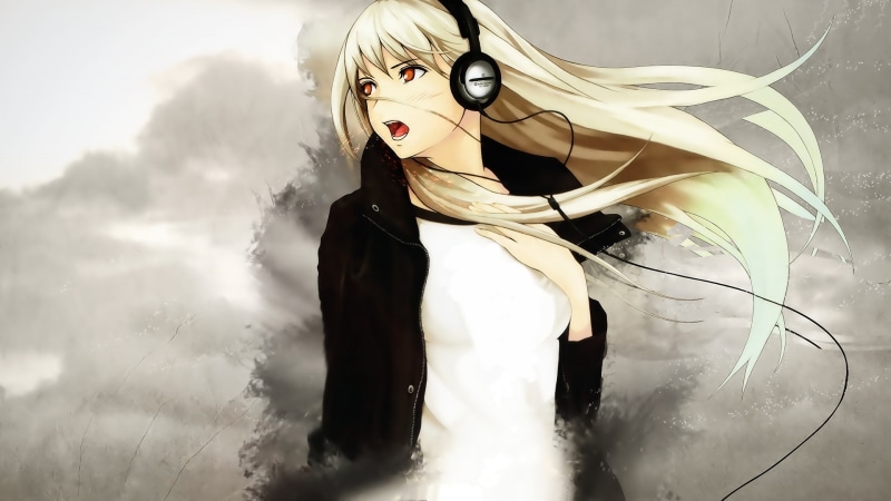 x, girl, Music, hd, girls, artwork, anime, entertainment, 1080P, art, headphones