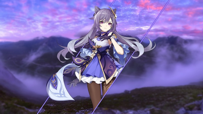 keqing (genshin impact), mountains, 1080P, Genshin Impact
