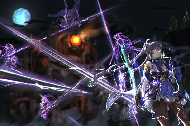 Genshin Impact, anime girls, 720P, keqing (genshin impact)