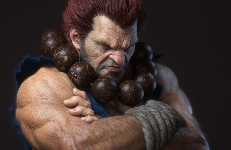 studio shot, Street Fighter, adult, one person, care, hope, portrait, black background, close-up, men, 1080P, gray background, one animal, hand, holding