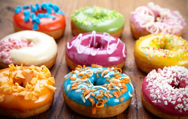 in a row, choice, candy, snack, sweet, icing, indoors, glaze, dough, close-up, circle, unhealthy Eating, gourmet, food, sweet Food, no People, indulgence
