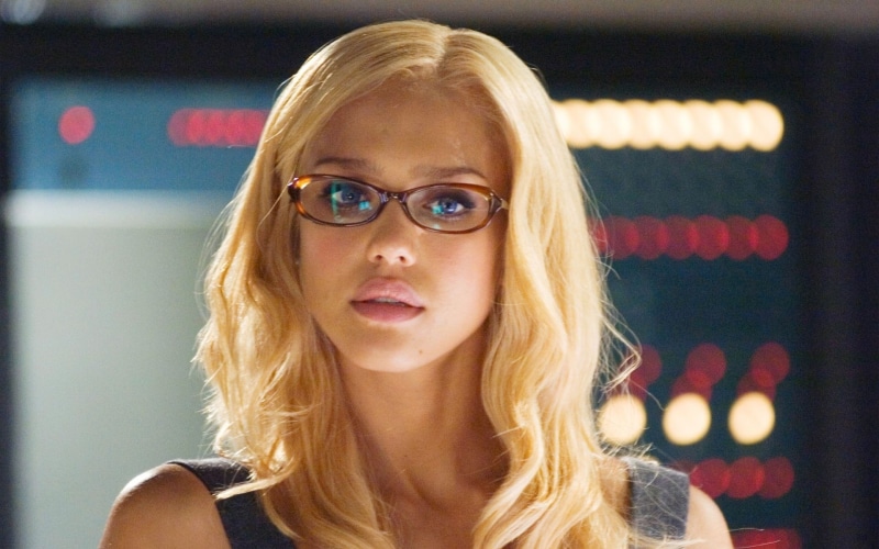 headshot, looking at camera, beauty, hairstyle, one person, long hair, indoors, women, beautiful woman, Jessica Alba, tank, young adult, glasses, young women