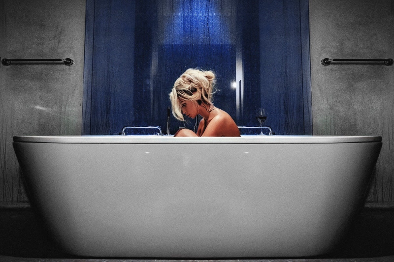 real people, beautiful woman, portrait, one person, home interior, young women, young adult, technology, Aleksey Trifonov, bathtub, women, blond hair, domestic bathroom