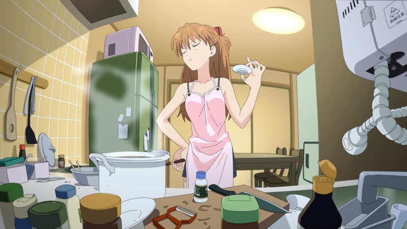 hairstyle, Neon Genesis Evangelion, human representation, illuminated, mirror, representation, home interior, three quarter length, women, real people