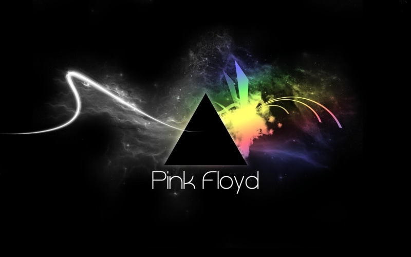 floyd, pink, design, logo, dark, musicians, background, lights, 1080P, rock band, colors
