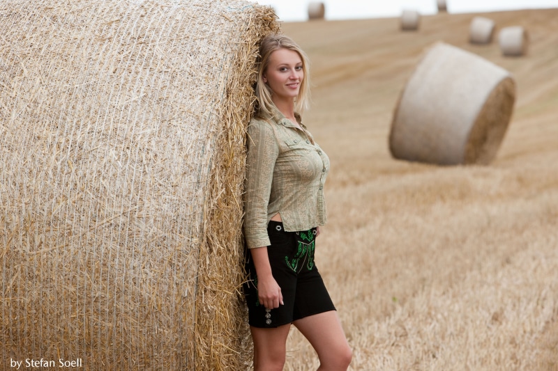 hairstyle, hay, females, field, brown, one Woman Only, young Women, haystack, looking at camera, straw, autumn, girl, people, casual clothing, cute, wheat