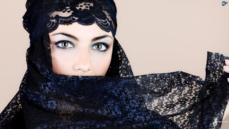 arab, models, 1080P, eyes, women, hijab, shawl, brown