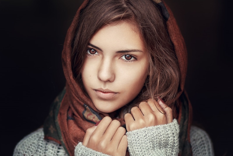 Lips, Astana, 1080P, Shawl, Kazakhstan, Girl, Beauty, Hair, Face, View