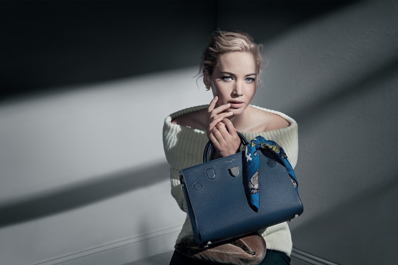 jumper, brand, actress, Jennifer Lawrence, hairstyle, bag, Dior, advertising, makeup, shawl, model, photoshoot, 2K, blonde, Patrick Demarchelier