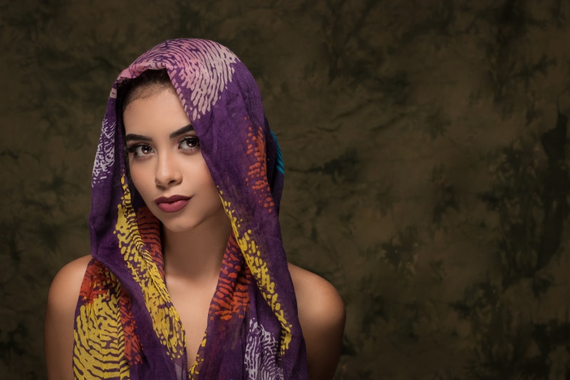 girl, 2K, Camila, model, look, portrait, shawl