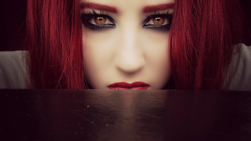 model, 1080P, women, readhead, face, red lipstick