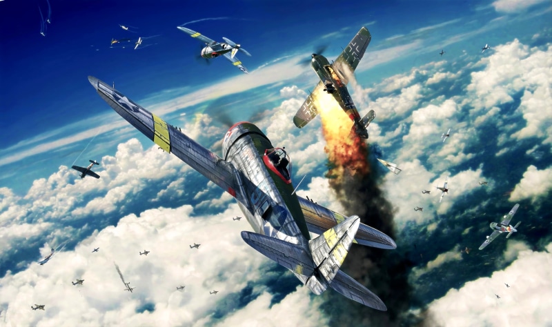 Jug, Dogfight, Fw.190, P-47D, Thunderbolt, 2K, P-47, WWII