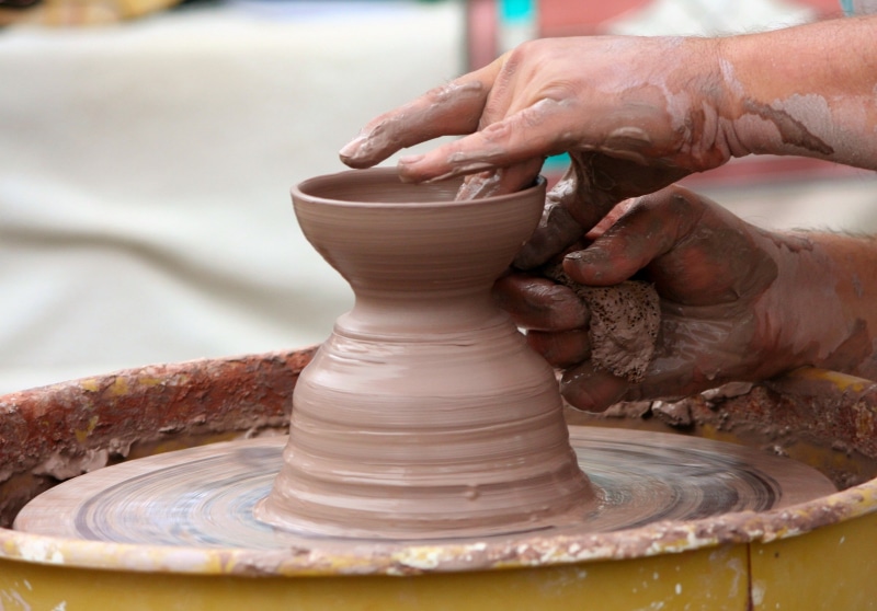 finger, occupation, shape, pot, outdoors, artist, mud, art, workshop, ceramic, spinning, art and craft, making, stoneware, working, turn, manufacturing