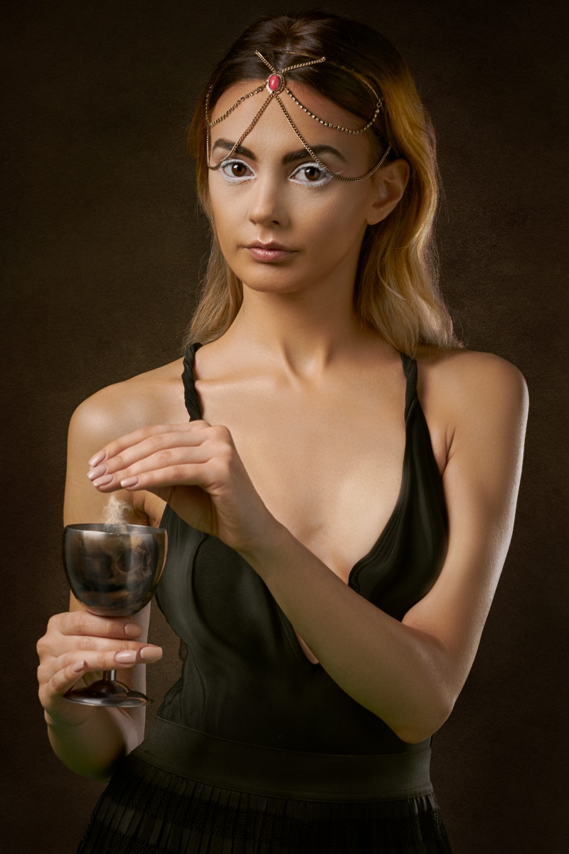 lips, black background, holding, skin, alcohol, one person, black, posing, hair, human, looking at camera, beautiful woman, wine, young woman, glass, person