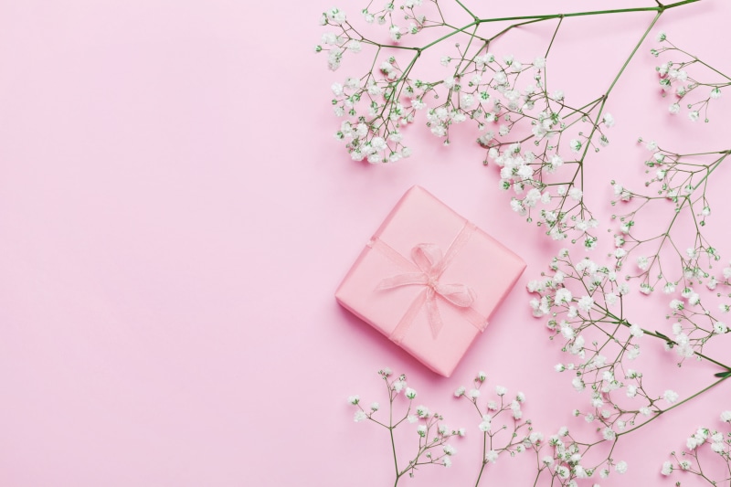 romantic, beautiful, present, pink, background, gift, 5K, flowers, tender