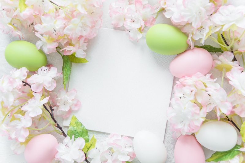 Easter, Happy, spring, 5K, flowers, the painted eggs, eggs