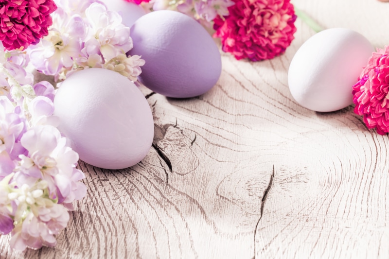 flowers, 5K, eggs, Happy, spring, Easter, decoration