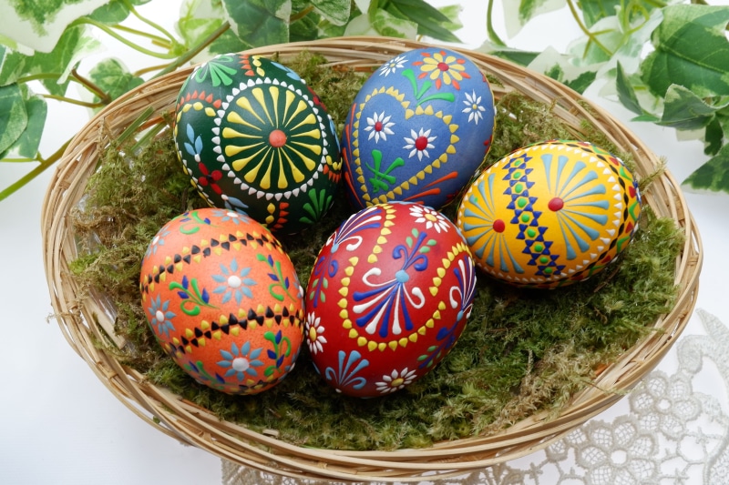 design, multi colored, colorful easter eggs, floral pattern, easter decorations, food and drink, easter egg paint, close-up, egg easter egg, still life