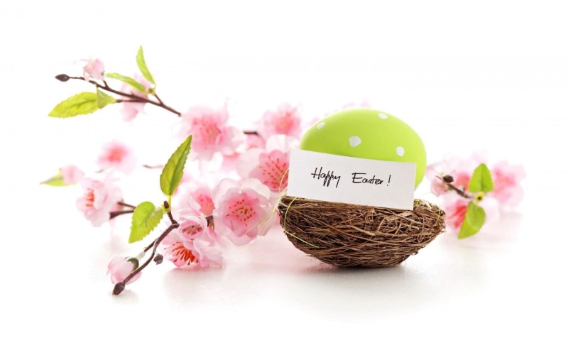 spring, 720P, happy, eggs, flowers, easter