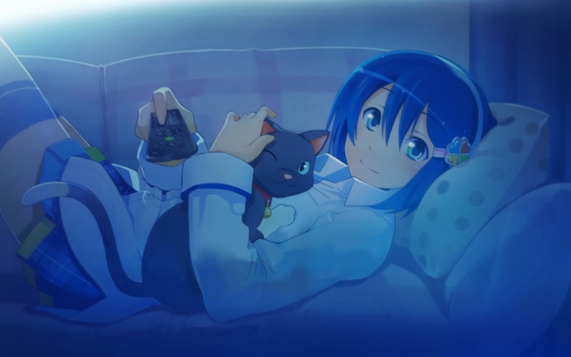 kawaiiremote, animal, pillow, sleeping, madobe, 1080P, kawaii, blush, madobe-nanami, nanami