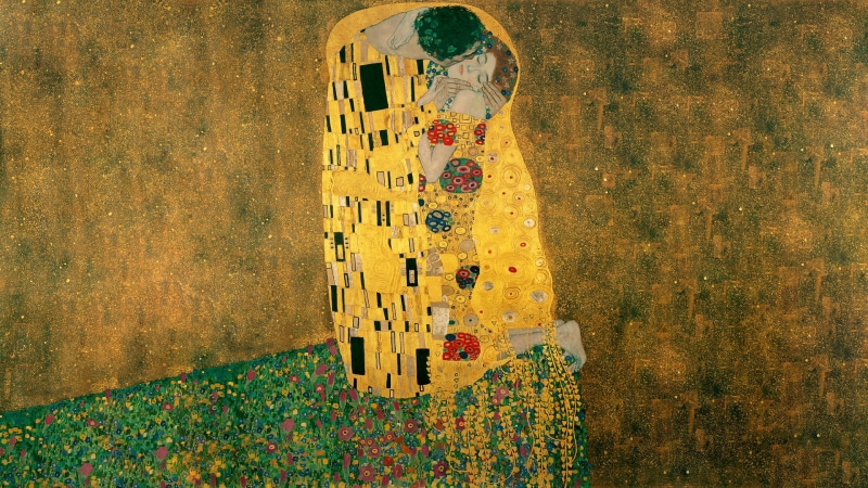 1080P, Gustav Klimt, kissing