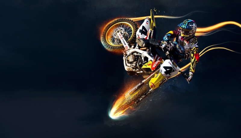 blurred motion, helmet, effort, motocross, professional sport, sports race, sports, mode of transportation, sport, digital composite, athlete, headwear