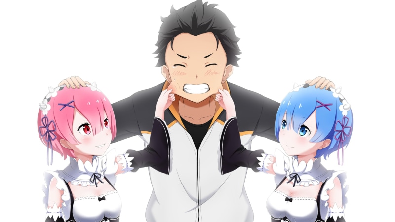 rem, lifestyles, digital, people, cute, ram, standing, real people, mask - disguise, maid, indoors, cut out, front view, 1080P, leisure activity, white background