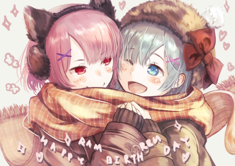 women, Re:Zero Kara Hajimeru Isekai Seikatsu, lifestyles, innocence, close-up, togetherness, people, portrait, Rem (Re: Zero), childhood, representation