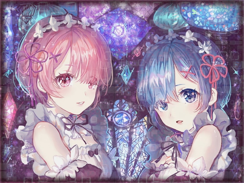 representation, art and craft, large group of objects, celebration, Re:Zero Kara Hajimeru Isekai Seikatsu, Rem (Re: Zero), female likeness, 480P, anime girls