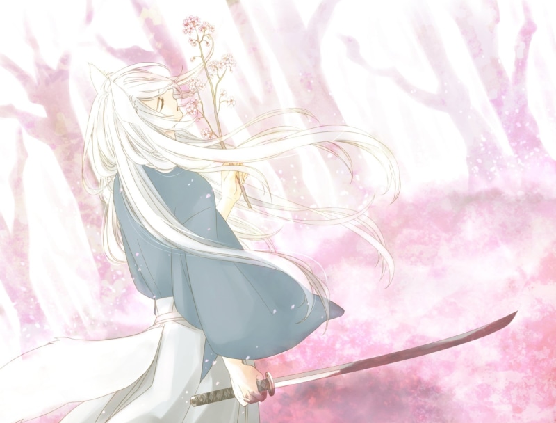still life, day, pink color, connection, technology, focus on foreground, 1080P, fashion, Anime, Tomoe (Kamisama Kiss), hair, nature, flower, Kamisama Kiss