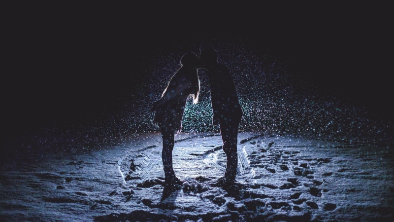 snow, winter, kiss, 4K, love, romance, man, couple, snowing, woman, romantic, snowfall