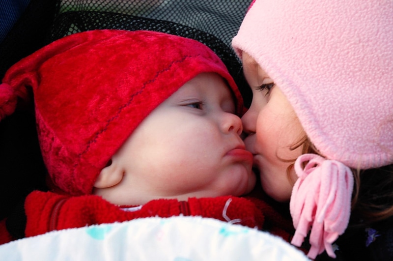 cute, baby, kiss, love, children, photo, child, mood, desktop, kids, 1080P